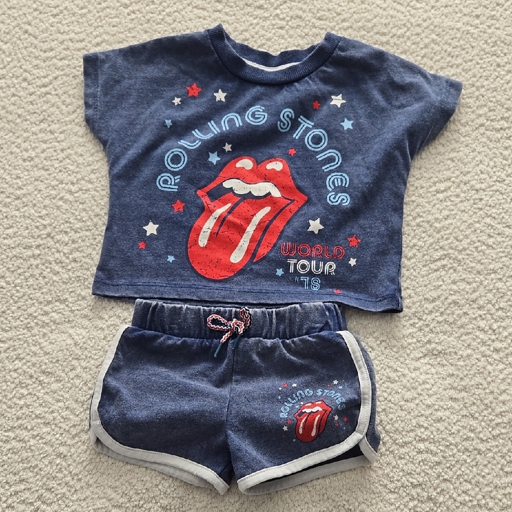 Rolling Stones Kids Matching Set - Blue and Red